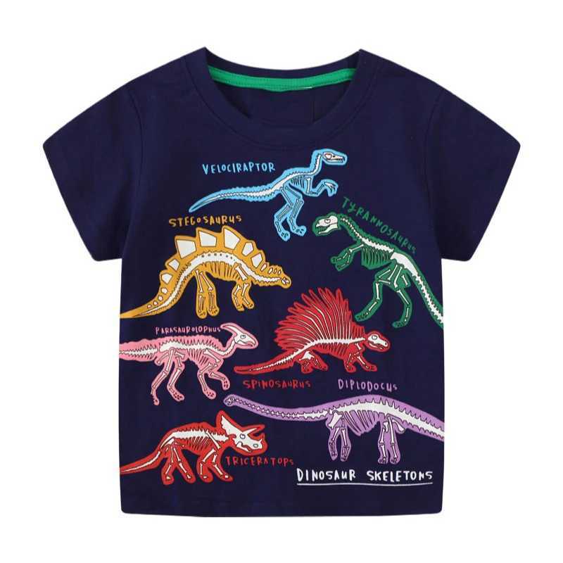 Little maven New Fashion Boys T-shirt Summer Luminous Dinosaur Animal Cotton Causal Clothes Lovely Tops for Kids 2-7 years M250116