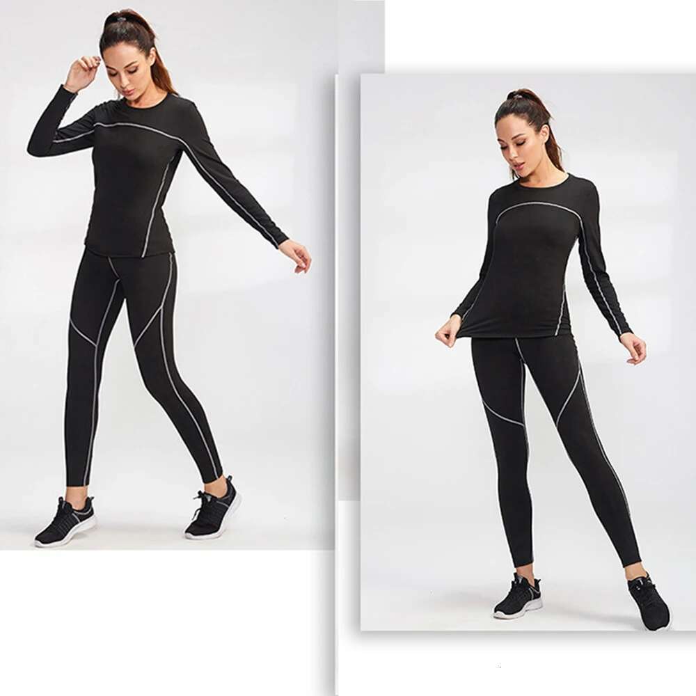 Ddmytiger China Domestic Women Running Set GYM Suits Thermal Sports Fiess Exercise Jogging Hiking Warm Thermo Top Shirt Tights Yoga Tracksuit Ddmytige