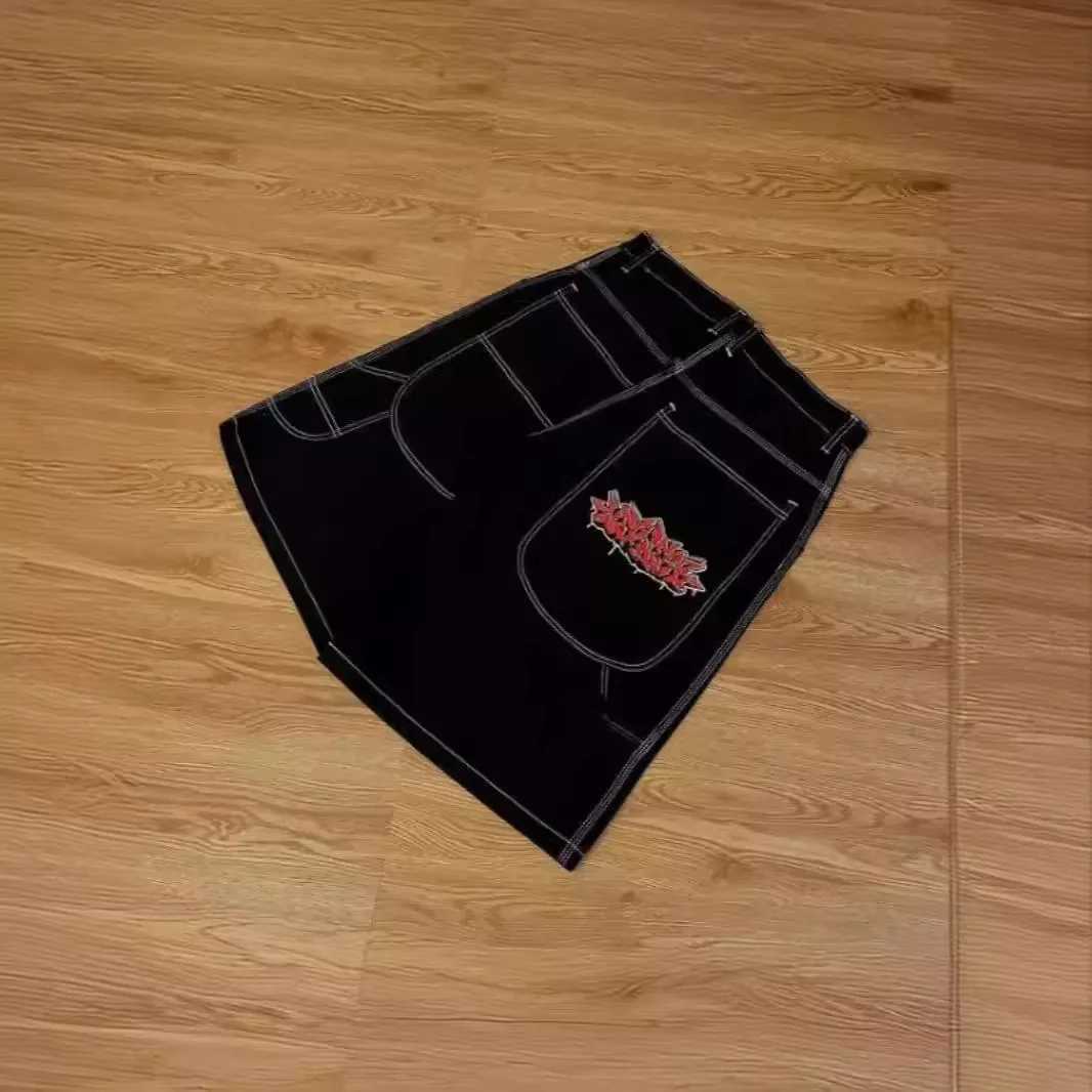 Street letter embroidery simple lazy popular denim shorts for mens clothing 2024 summer punk casual knee-length y2k baggy pantsXJ250117