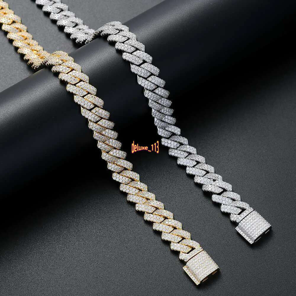 13mmSier Necklace Men's Cuban Chain Jewelry Moissanite Gra Certificate Passed Dia Tester