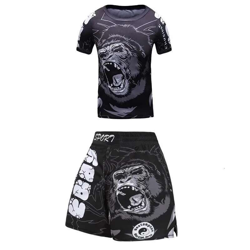 Ddmytiger China Domestic Kid S Gym MMA Bo Jerseys Baby Boys Sport T Shirts Shorts Set Suit Rashguard Kickbo Trousers Children BJJ Sportsuit Ddmytiger