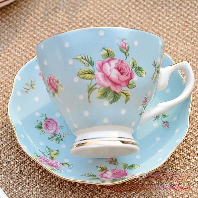 European Style Bone Coffee Cup Set Ceramic Tea Cup Coffee Cup Saucer English Afternoon Tea Ceramic Coffee Cup Set Z250102