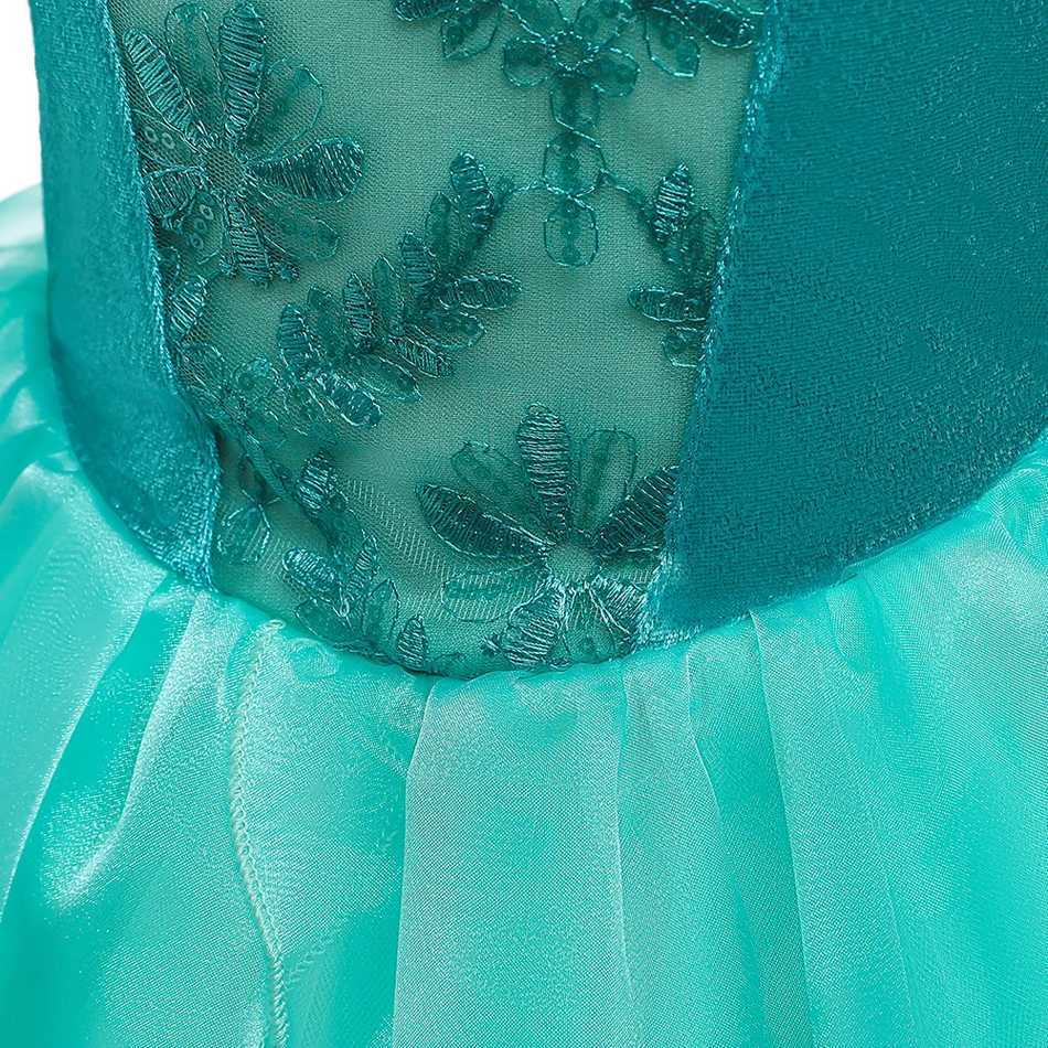 Little Mermaid Green Princess Dress Kids Stage Performance Costume Children Princess Mesh Tutu Ball Gown Christmas GiftXJ250117