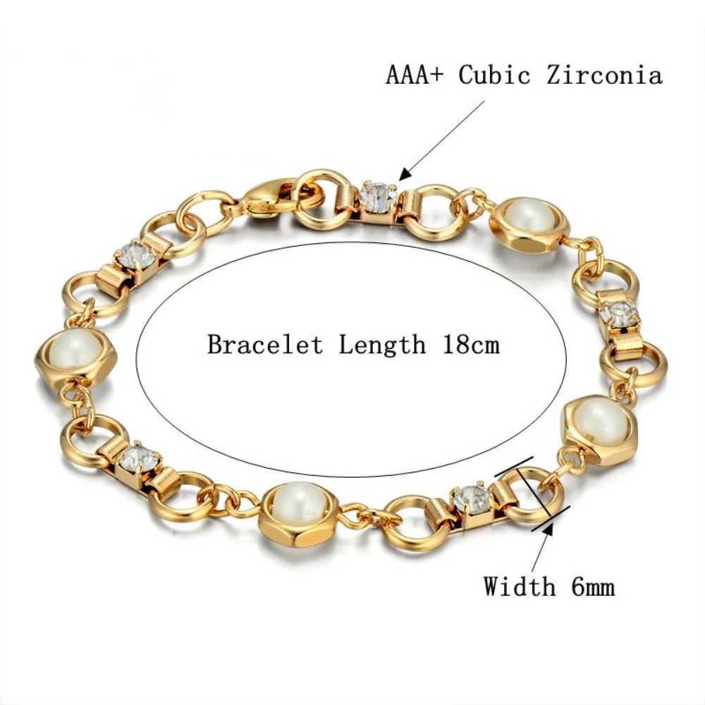 Cubic Zirconia Crystal Chain Bead Rhinestone Charm Bracelet for Women Ladies Gold Silver Color Bangle Jewelry AccorieXJ250117