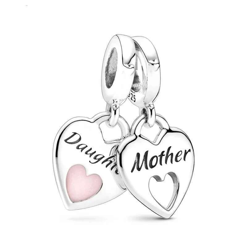 2025 New Charms beads Two Color Bag Heart Blooming Rose Color Change Heart Dangle girl Charm Fit Women S925 Bracelet DIY Gift Wholesale