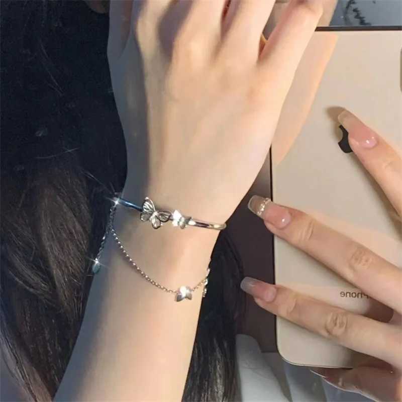 Korean Exquisite Butterfly Chain Bracelet Shiny Zirconia Flower Star Moon Pendant Adjustable Bracelets Women Elegant JewelryXJ250117