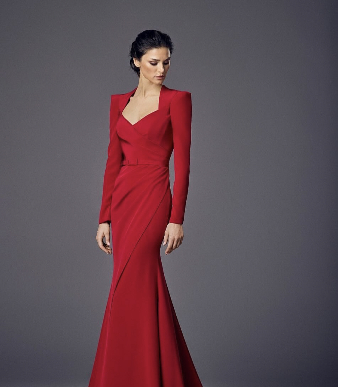 Simple Red Satin Long Mother Of The Bride Dresses Long Sleeves Elegant Wedding Guest Dress Women Formal Party Wear 2025 Prom Evening Gowns