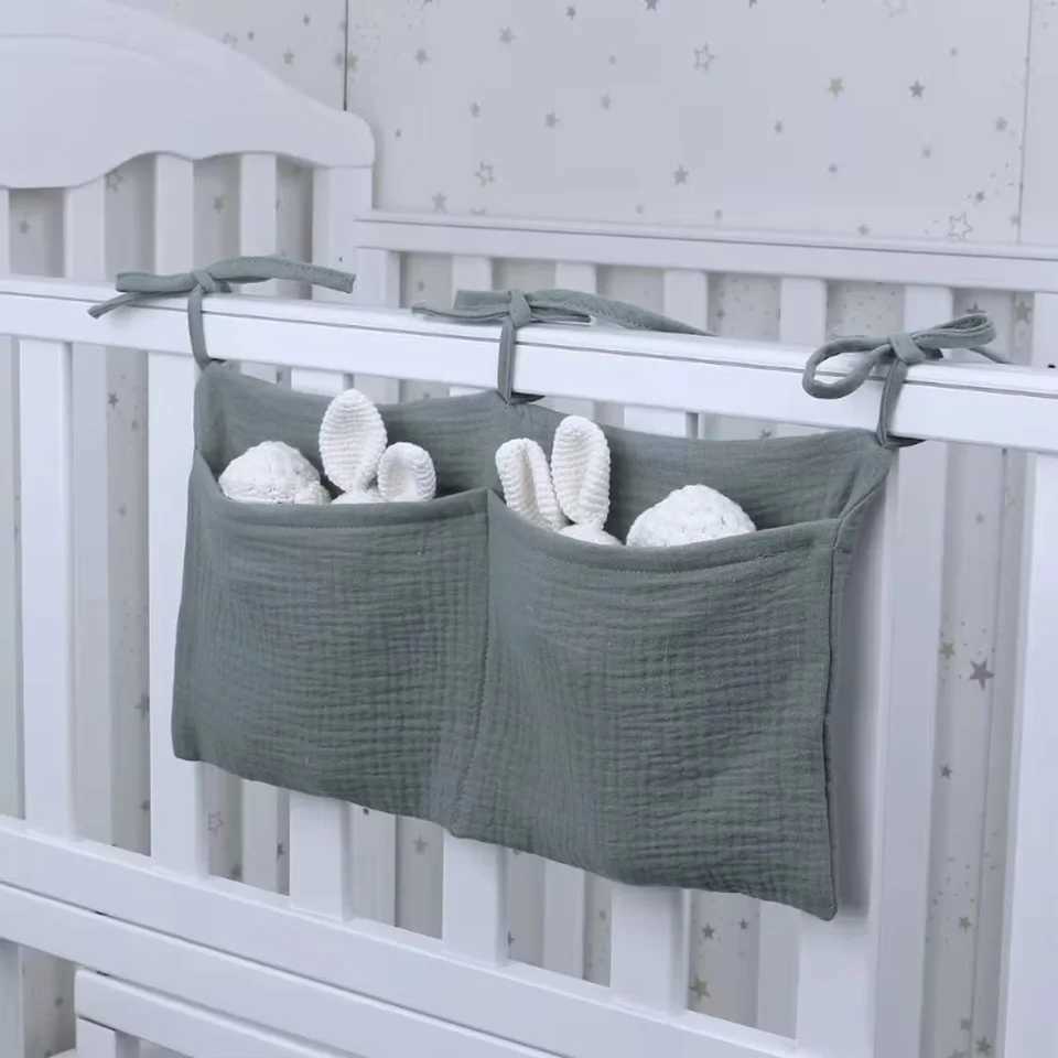 Baby bedside dual-pocket storage bag Portable diaper storage bag Newborn bedside multi-functional storage bag cuteXJ250117