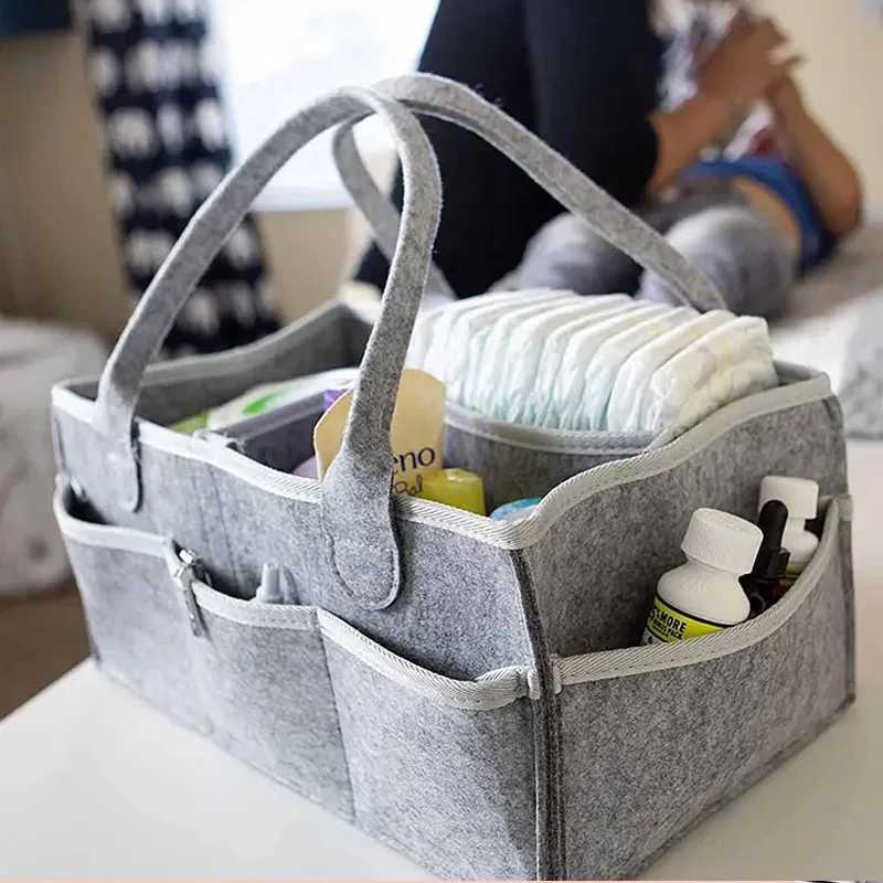 Light Newborn Baby Felt Diaper Storage Bag Multifunctional Split Veo Diaper Large Capaci Folding Mommy Bag for 0-24 MonthsXJ250117