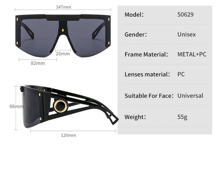 Designer Sunglasses For Women Men New Sport Moodel Sun Glasses Fashion Classic Sunglass Luxury Polarized Pilot PC Big Frame Oversized UV400 Eyewear