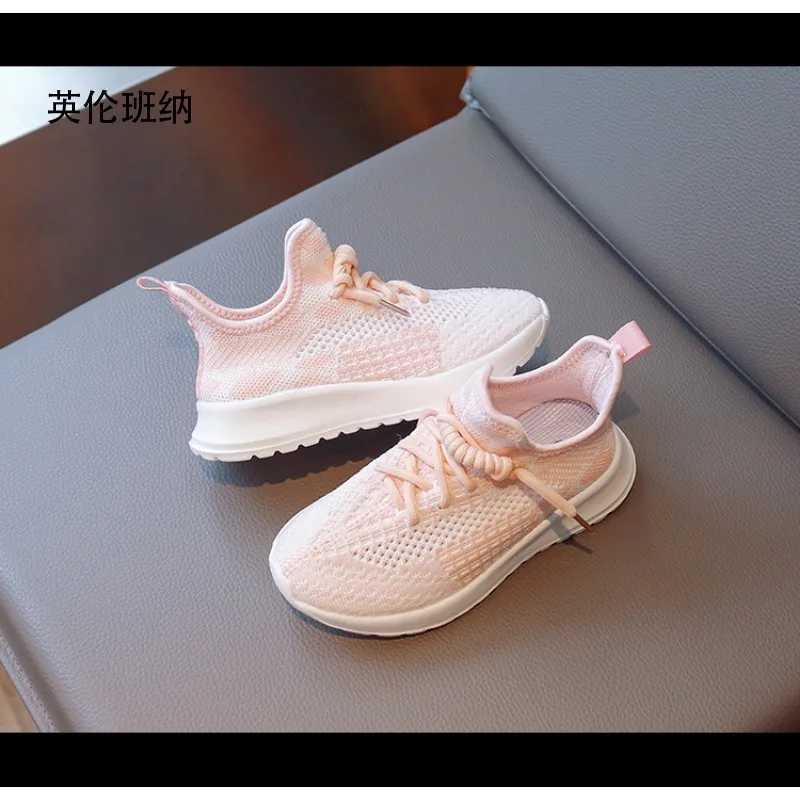 Athletic Outdoor Spring and summer new sports shoes medium and older childrens casual shoes flying woven mesh childrens breathable dad shoesY250116MXB