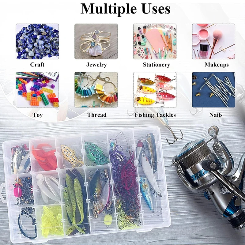 36 Grid Storage Box Transparent Plastic Parts Fishing Gear Craft Beads Jewelry Storage Box