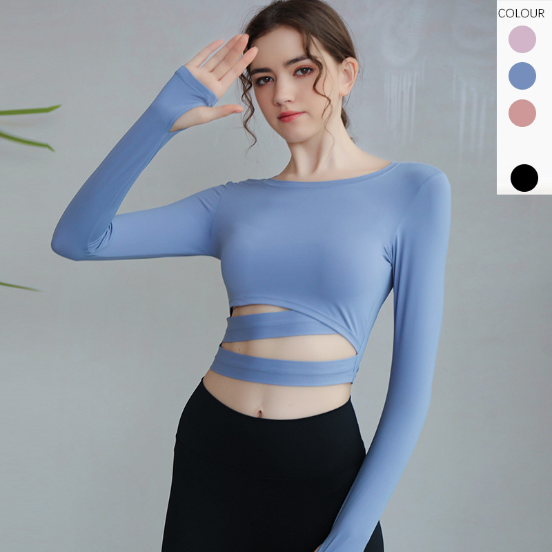 Women's sports shoulder strap yoga suit quick drying casual premium fitness suit worn for slimming and naked feeling breathable top