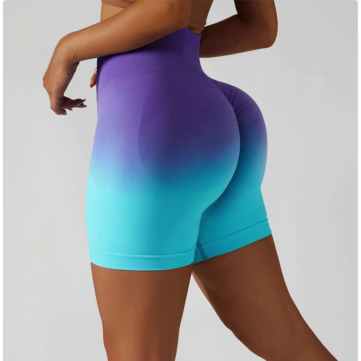 Ddmytiger China Domestic Gradient Seamless Yoga Gym Running Workout Tight Sports Shorts Women S High Waist Elastic Butt Lifting Fiess Pants Ddmytiger