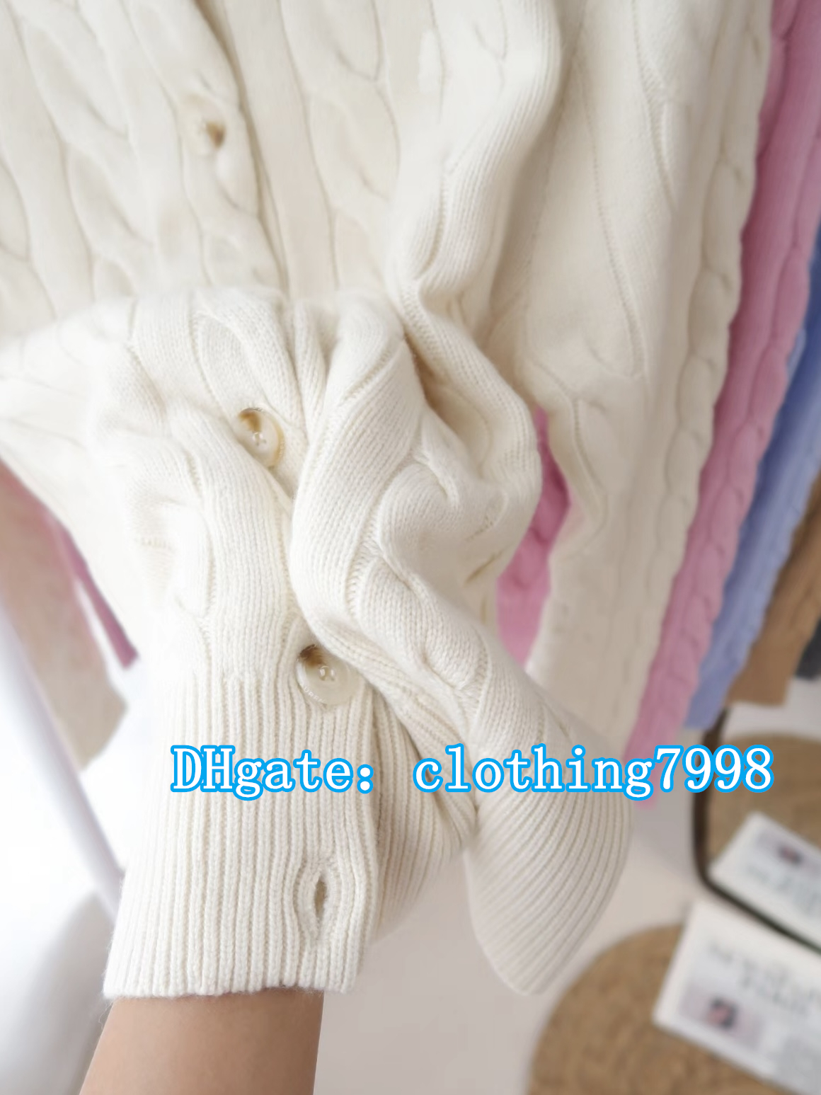 women cardigan cashmere blend woolen fabric autumn winter classic light wholesale price polo designer sweater