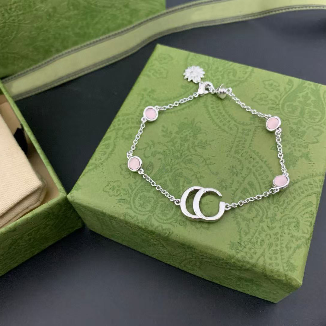 Fashion 925 Sterling Silver Charm Bracelet Women's high quality letter exquisite Silver bracelet for women's wedding party birthday gift jewelry