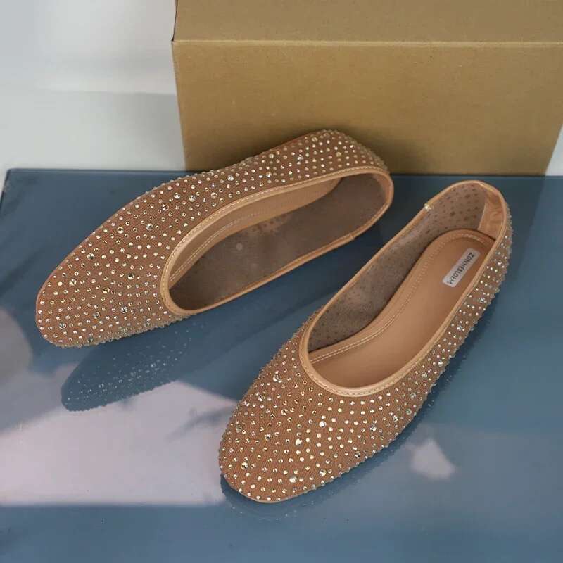Rhies Women's Ballet Flats Breathable Mesh Shallow Comfort Casual Shoes Brand Designer 2025 Spring Ladies Footwear