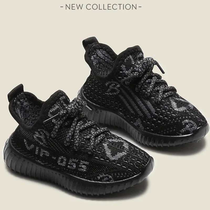 Athletic Outdoor 2024 Children Spring Autumn Stylish Comfy Sneakers Breathable Mesh Lightweight Lace-Ups Causal Boys Girls Soft ShoesY250116GTZV