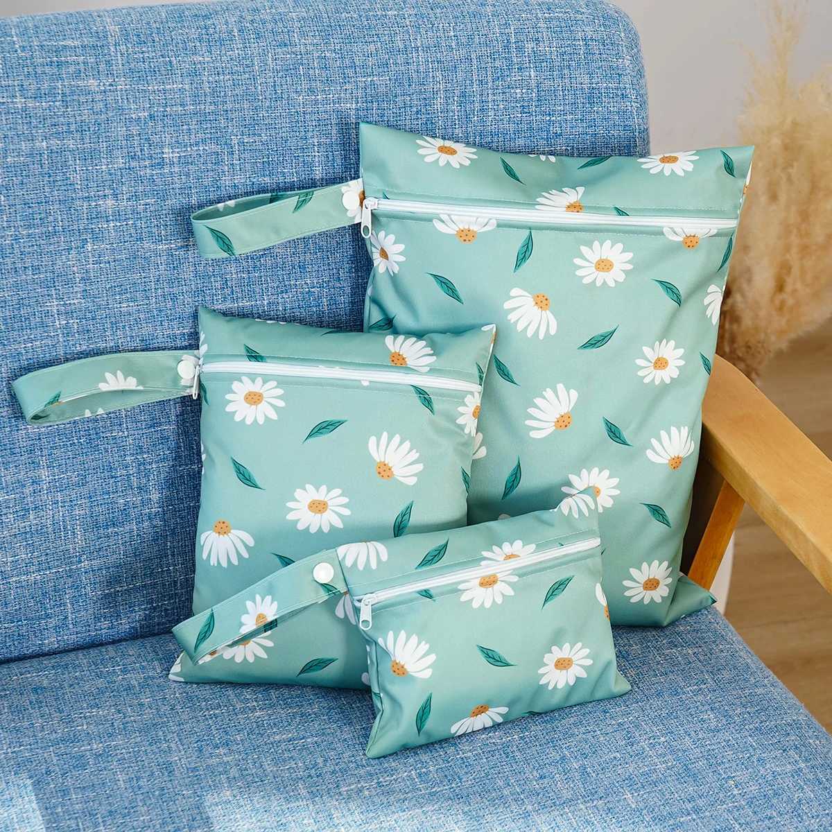3pcs Different Size Waterproof Wet Bag Wet Dry Bags For Baby Cloth Diapers Breast Pump Part Organizer For Swimsuit Wet ClothesXJ250117