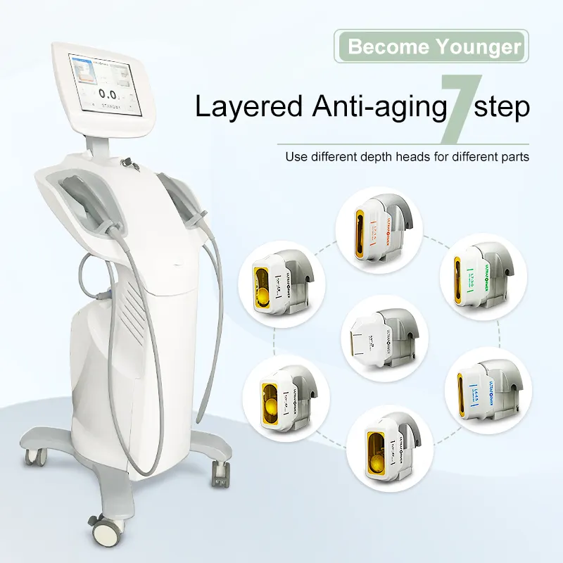 7D Facial Lifting Anti-Wrinkle Anti-aging Facial Beauty Salon Slimming Face and Body High Intensity Focused Ultrasound Machine Cartridges Wrinkle Remo