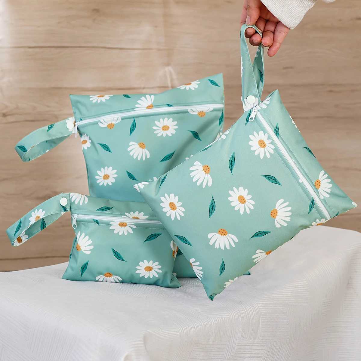 3pcs Different Size Waterproof Wet Bag Wet Dry Bags For Baby Cloth Diapers Breast Pump Part Organizer For Swimsuit Wet ClothesXJ250117