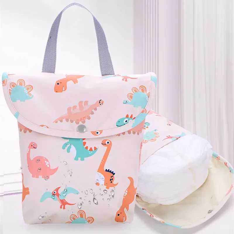 Multifunctional Baby Diaper Caddy Organizer Reusable Waterproof Fashion Prints Wet/Dry Bag Mummy Storage Bag Travel Nappy BagXJ250117