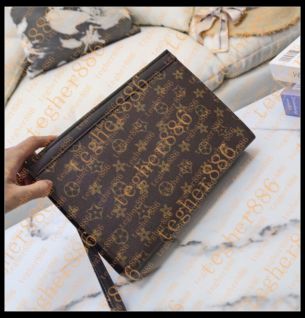 Designer Clutch Bags Wallet letter flower Coffee Black lattice mens bags women wallets Cosmetic bag zipper Handbags purses cowhide clutch wholes