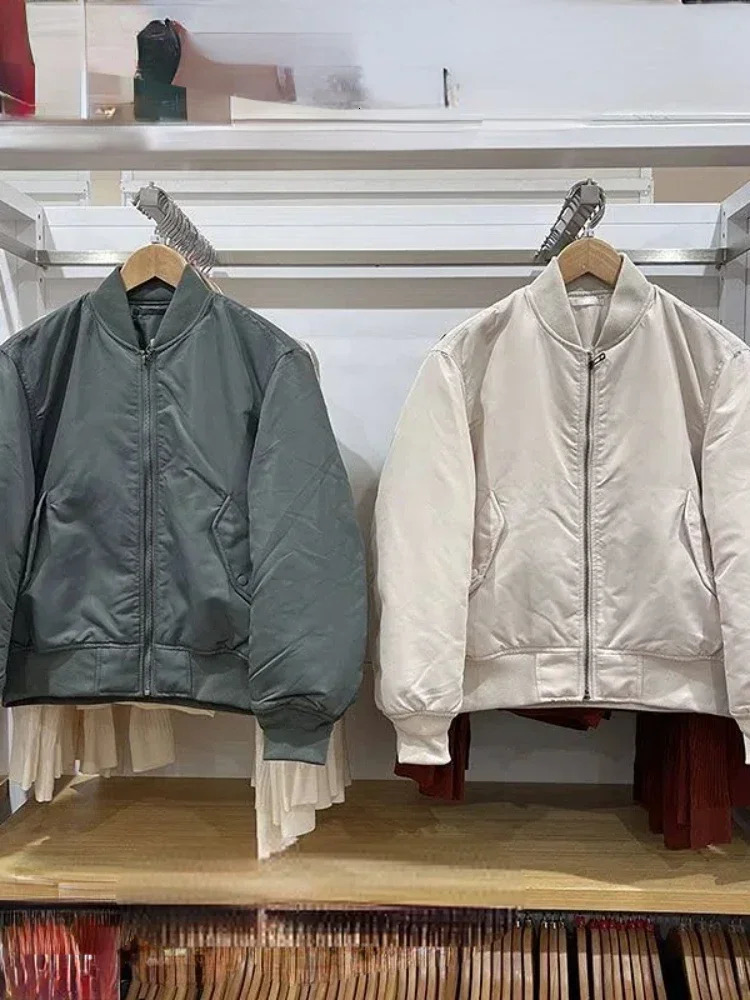 Juspinice Winter Warm Women Baseball Jackets Oversized Basic Coat Zipper Loose Bomber Jacket Female Outwear Chaqueta Mujer 250116