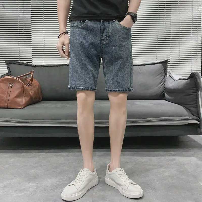 Man Denim Shorts with Pockets Straight Short Jeans Pants for Men Sale Xxxl Y2k Fashion Emo Harajuku Luxury Summer Cowboy PopularXJ250117