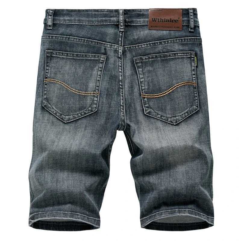 Summer shorts mens denim pants stretchy dark blue fashion design mens jeans ultra-thin straight mens shorts W250319