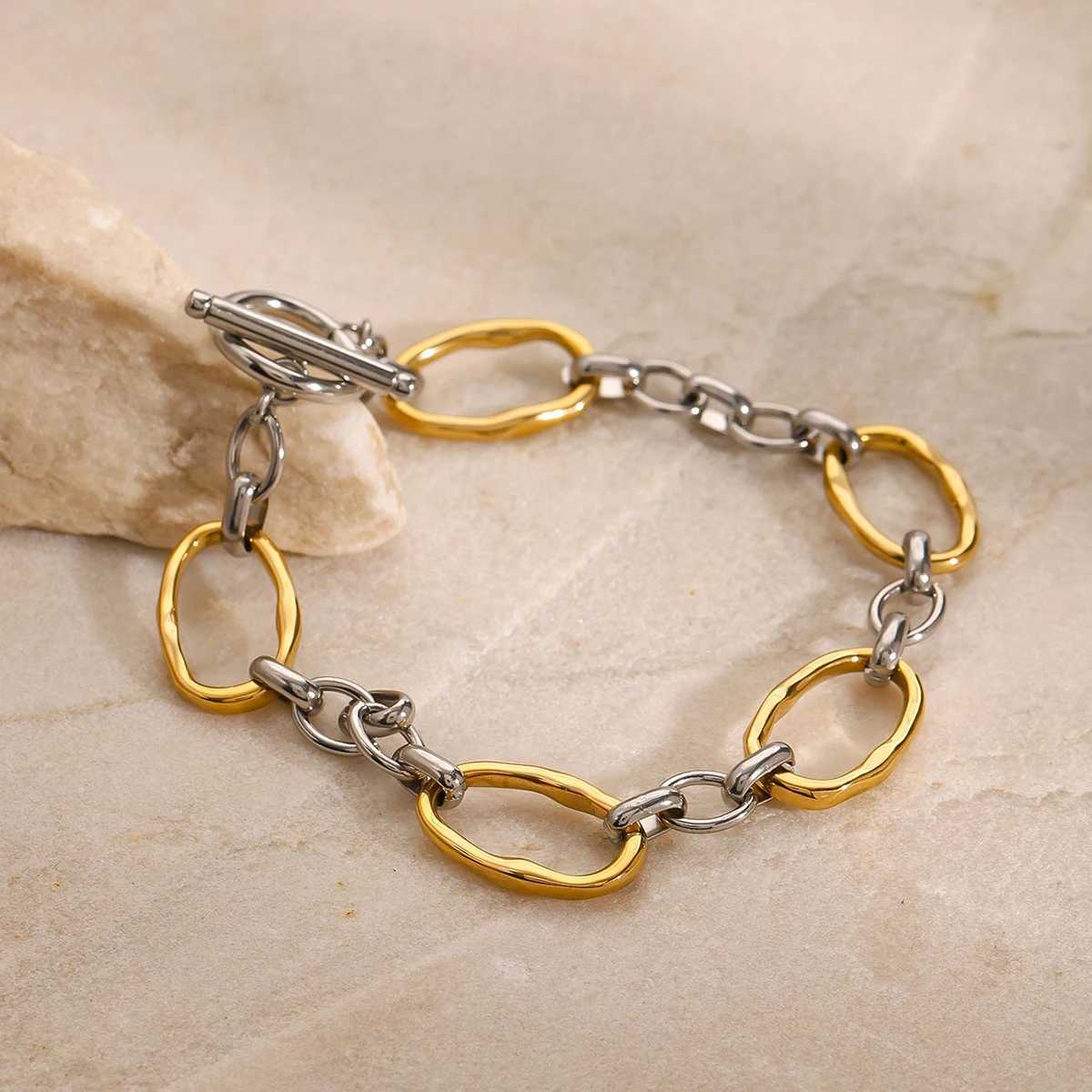 Uworld Caitlyn Minimalist Chain Bracelet Stackable 18k Gold Plated Chain Dainty Wedding Jewelry Perfect Bridesmaid Gift for Her W250116