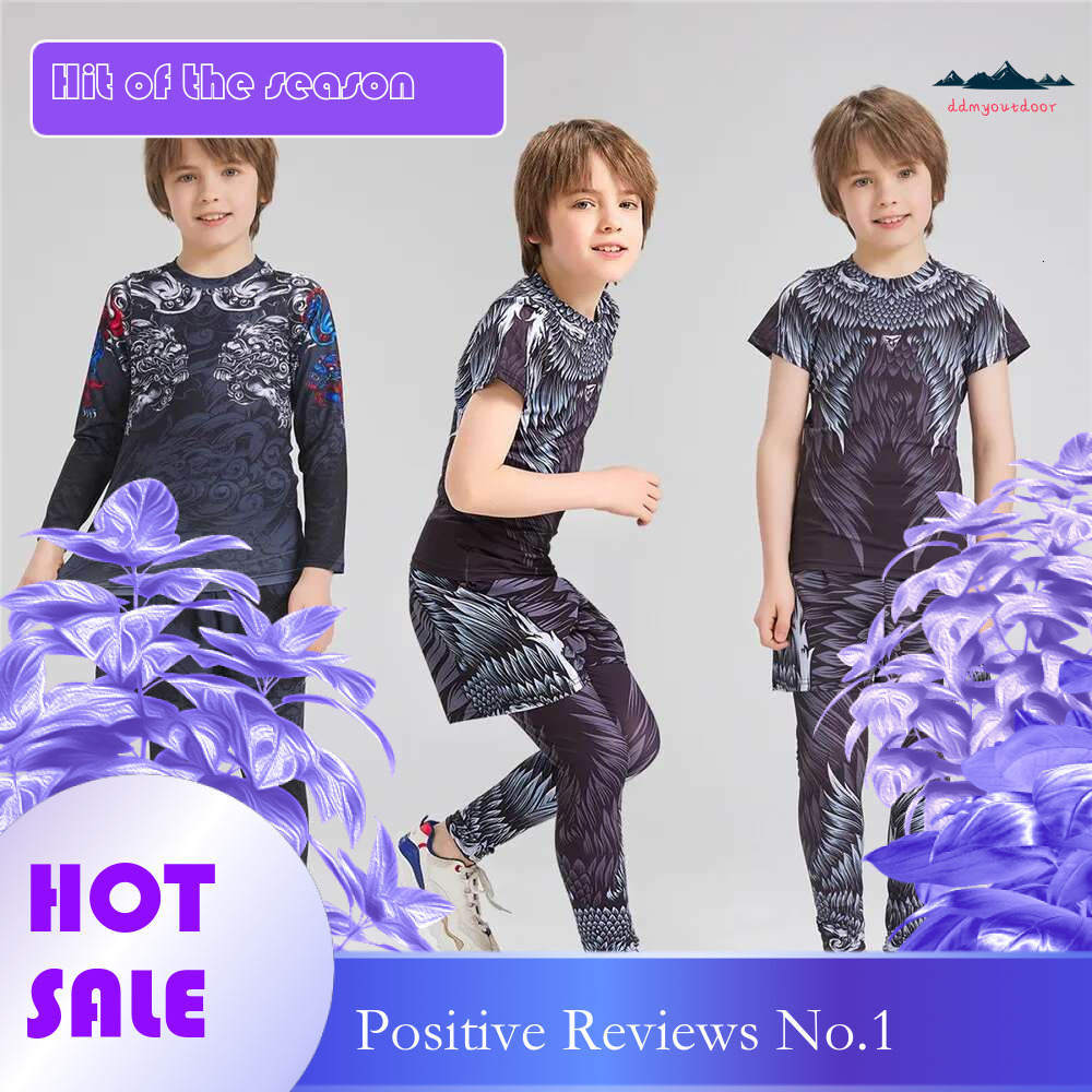 Ddmyoutdoor China Domestic Kid Children Boy Girl Running Long T Shirt Legging Shorts Tess Set Fiess Sport Basketball Football Sportswear Soccer Clothe