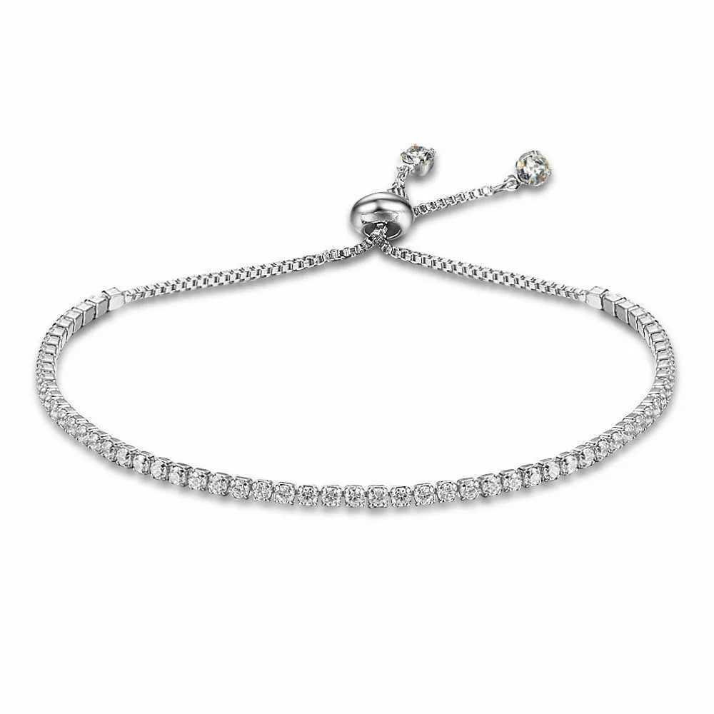 Fashion Charm CZ Tennis Bracelet for Women Crystal Zircon Jewelry Adjustable Gold Color Silver Color Box Chain Bracelets GiftXJ250117