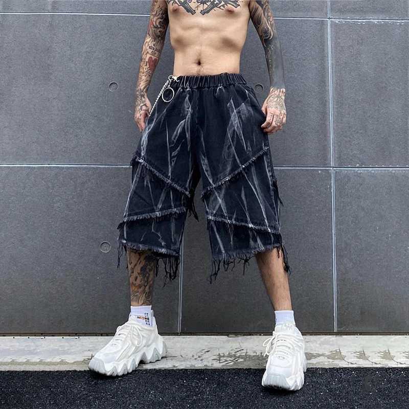 Summer Male Denim Shorts Jeans Man Baggy Mens Summer Shorts Y2K Black Punk Streetwear Hip Hop men casual shortsXJ250117