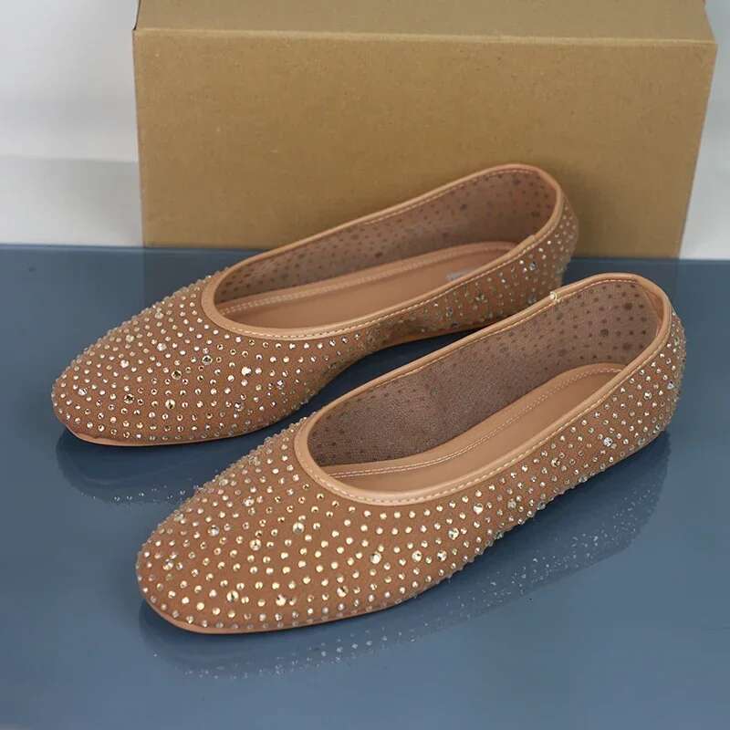Rhies Women's Ballet Flats Breathable Mesh Shallow Comfort Casual Shoes Brand Designer 2025 Spring Ladies Footwear