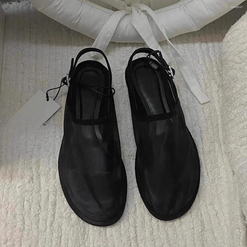 Sandals Summer Shoes For Women's Mesh Fabric Round Head Open-heel Flat Casual Breathable Bag hurenlakeshoes