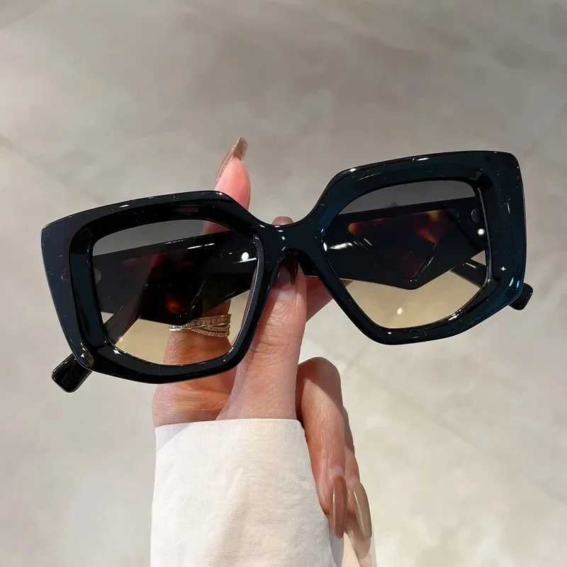 Vintage Brand Designer Polygon Sunglasses Women For Men 2024 Luxury Fashion Sun Glasses Tren Punk Ladies Orange Big Shades W250116