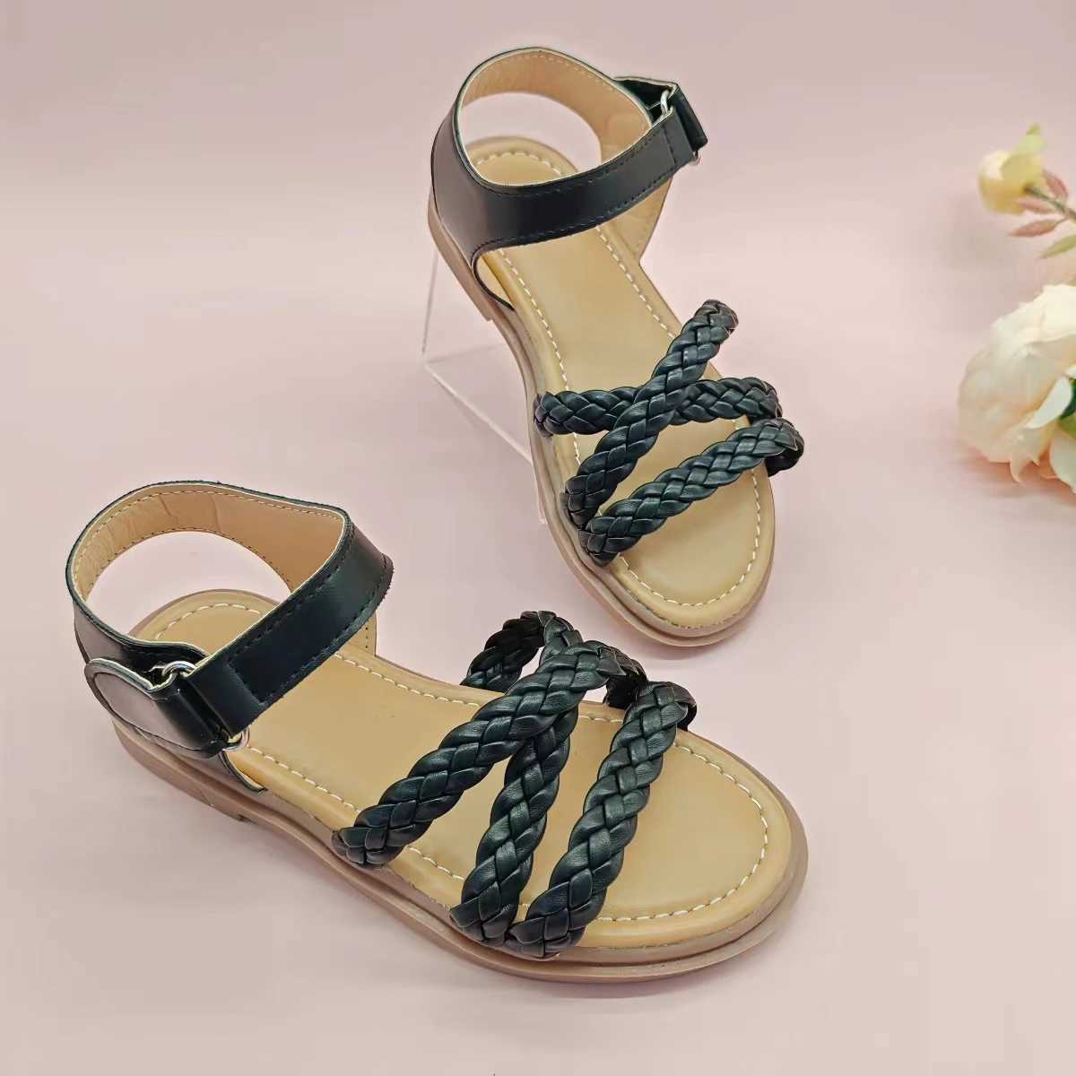 Sandals Girls sandals new summer medium and large children princess shoes soft sole shoesY250116O188