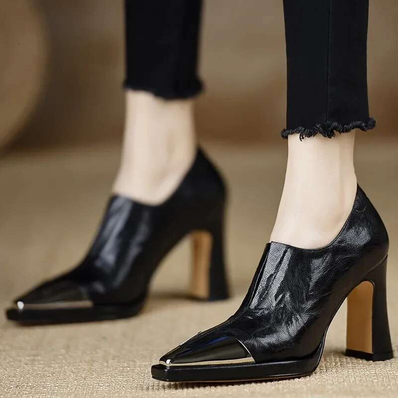 Women High Heel Loafers Pointed Toe Sexy Shoes Retro Fad Designer New Brand Sandals Hot Sale atillas De Mujer