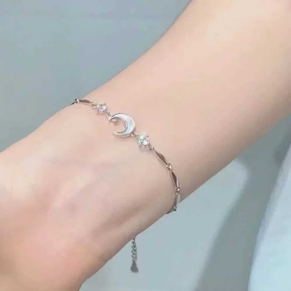 Elegant Crystal Flowers Bracelet for Women Y2K Sweet Girls Moon Cherry Blossom Bow Zircon Bracelets Luxury Jewelry GiftXJ250117