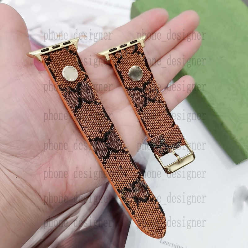 Designer Straps Gift Watchbands for Apple Watch Band 45mm 42mm 38mm 40mm 44mm 49mm bands Leather Strap Bracelet Fashion L Flower Square Wristband iwatch 8 7 6 5 4 SE E28Y