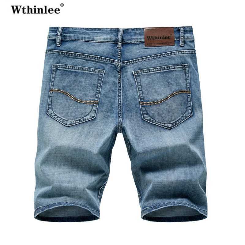 Summer shorts mens denim pants stretchy dark blue fashion design mens jeans ultra-thin straight mens shorts W250319