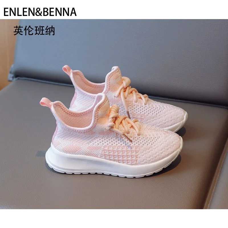 Athletic Outdoor Spring and summer new sports shoes medium and older childrens casual shoes flying woven mesh childrens breathable dad shoesY250116MXB