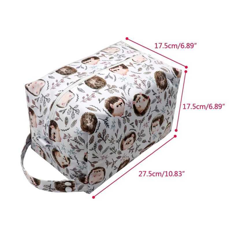 Portable Diaper Bags Reusable Waterproof Fashion Prints Wet/Dry Cloth Wet Bag Mommy Storage Travel Bag With zipperXJ250117