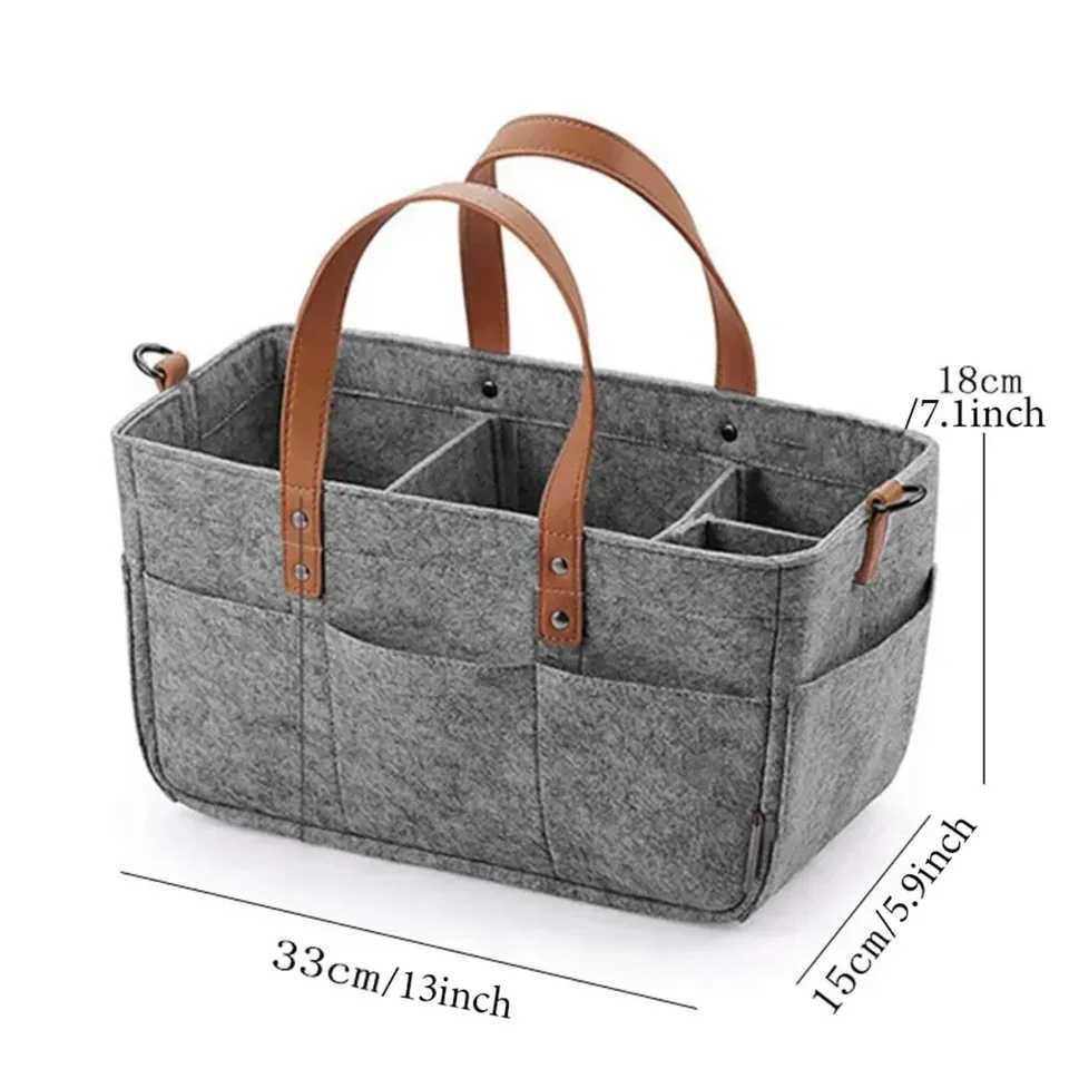 Lightweight Multifunctional Materni Bag Travel Childrens Clothes Storage Basket Foldable Felt Shopping Bag Diaper BagXJ250117