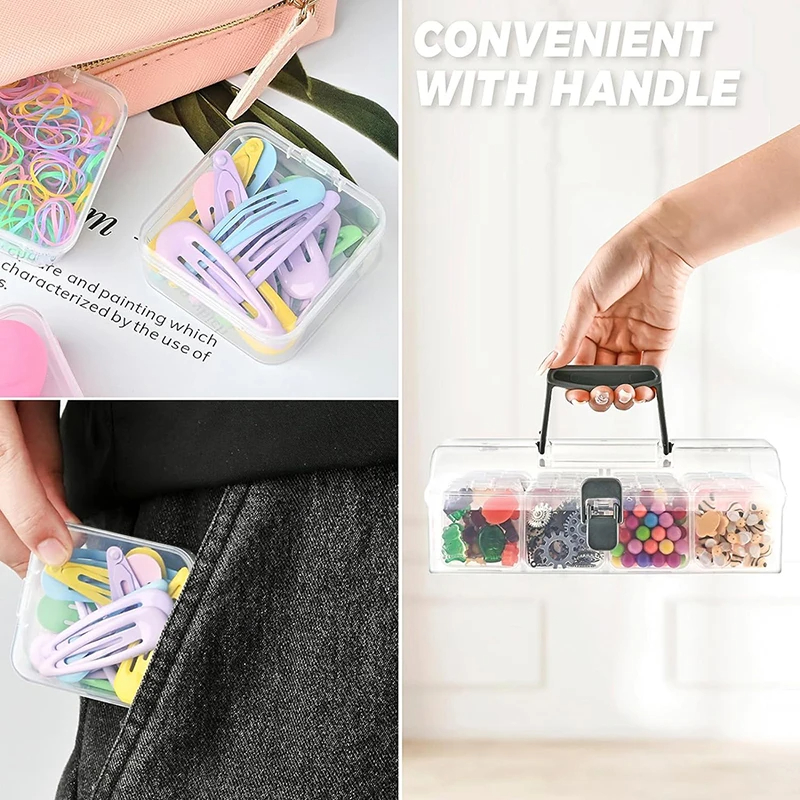 Small Square Box Ring Earrings Jewelry Transparent Plastic Nail Art Diamond Painting Storage Box