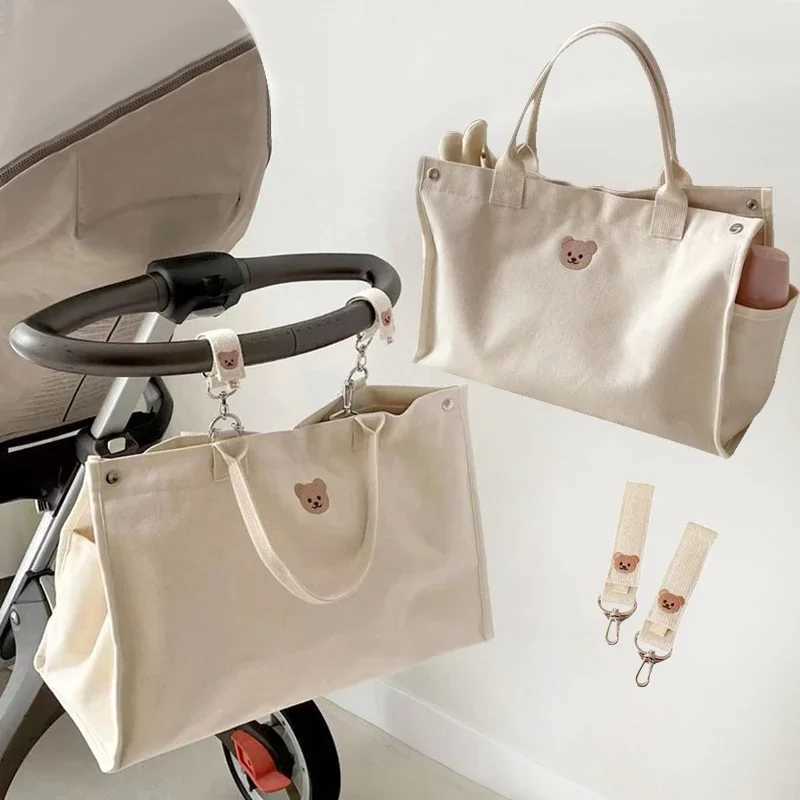 Korean Mommy Bag Bear Baby Stroller Storage Bag Newborn Diaper Organizer Pouch Babies Accessories Stroller Tote Bag Mom HandbagsXJ250117