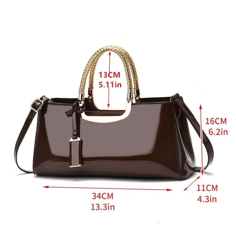 Elegant womens - faux leather handbag with zipper closure available in multiple colors (khaki/coffee/navy blue/light gray/white/red/burgundy/black)