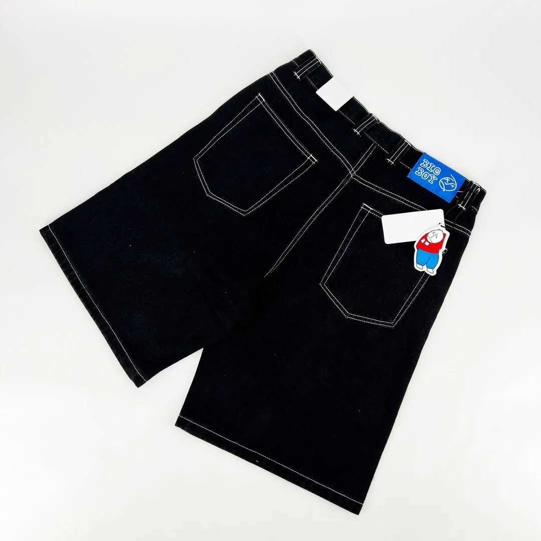 Retro Hip Hop Cartoon Graphic Streetwear Denim Shorts Y2k Big Boy Embroidery Baggy Jorts Harajuku Gym Basketball Shorts Men W250319