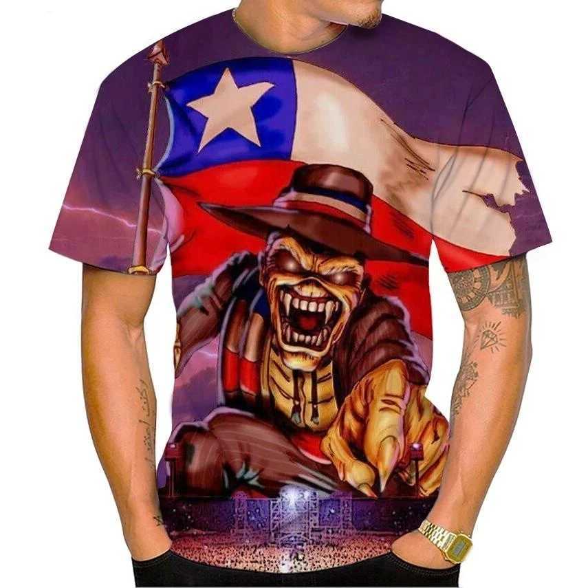 Hot Selling New Live Dead 3D Printing T-shirt Rock Music Round Neck Short Sleeve Heavy Metal Fashion Casual Mens Unisex TopXJ250117